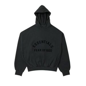 Fear of God Essentials Hoodie in Jet Black 2023